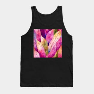 Pastel watercolor leaves pattern Tank Top